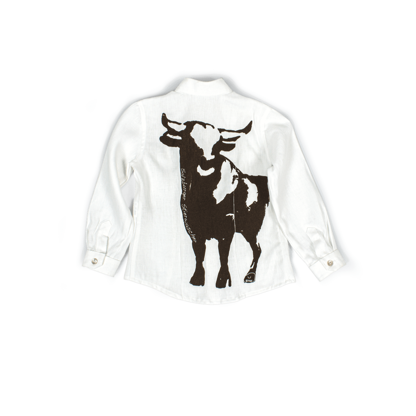 Strizi Schuhe Kinder Leinenhemd 2 - Strizi Children‘s linen shirt „Salzburg Bull“