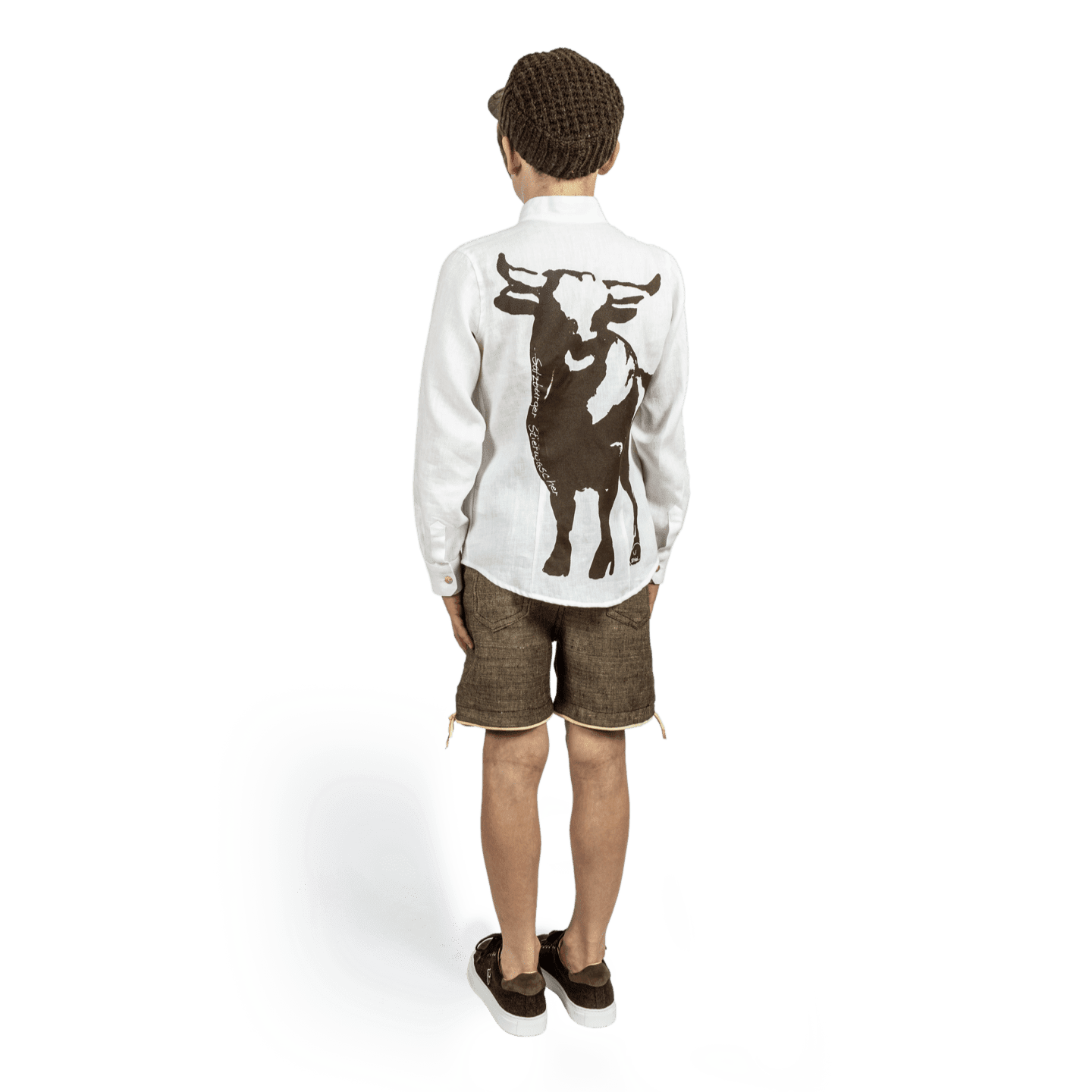 Strizi Schuhe Kinder Leinenhemd 3 - Strizi Children‘s linen shirt „Salzburg Bull“