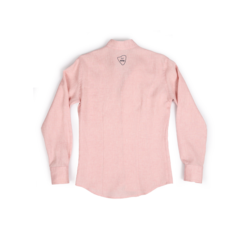 Herrenhemd rosa hinten - Strizi Leinenhemd rosa